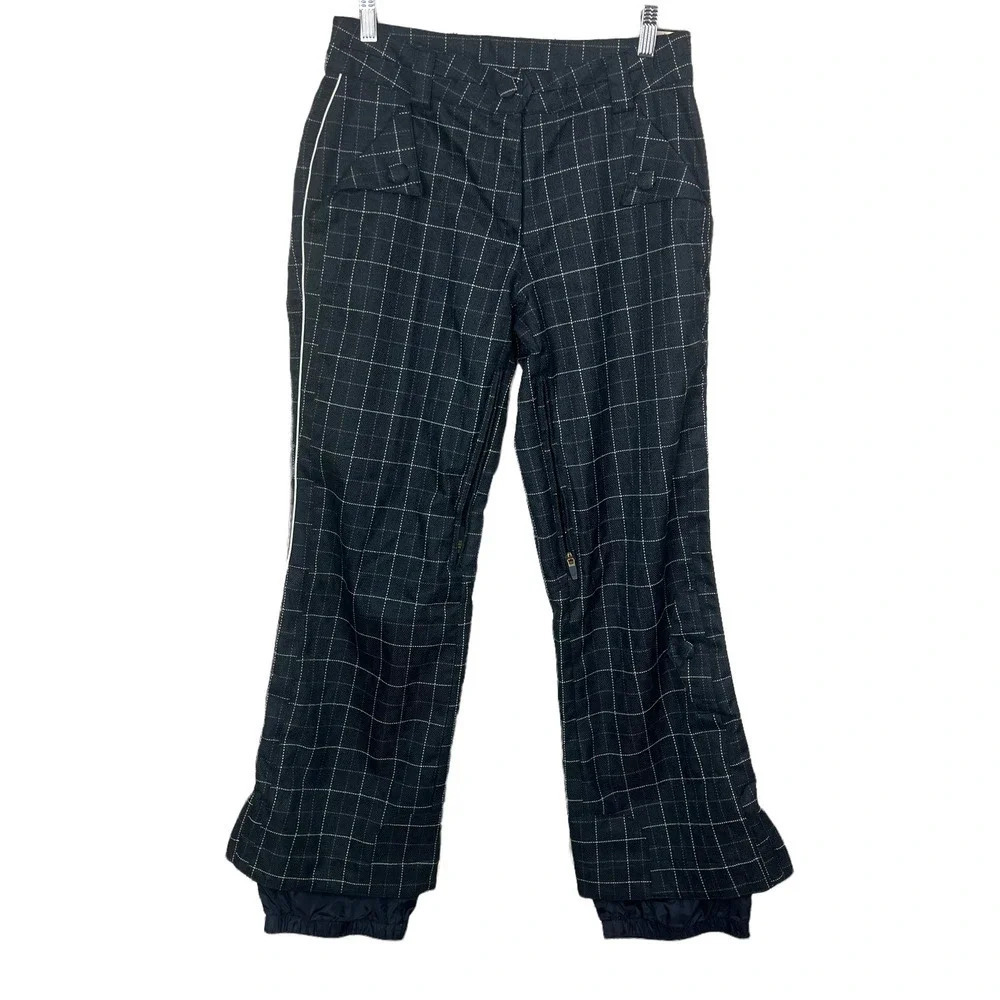 Obermeyer Method Shell Plaid Ski Pants Black Windowpane Check‎ Size 4